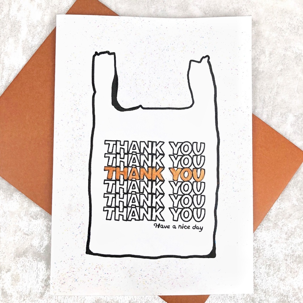 Hand Painted THANK YOU Cards “Metallic”Set Of 6 - Picture 3 of 8